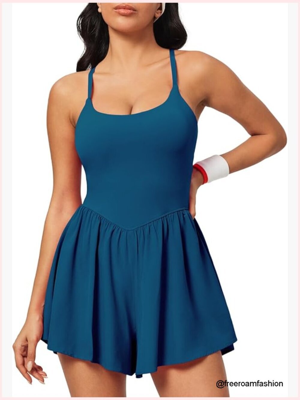Athletic Romper with Bra Tummy Control Workout Jumpsuit Double Lined Summer Gym